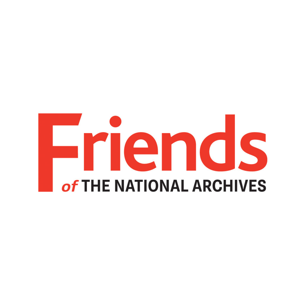 Logo for Friends of The National Archives featuring "Friends" in large red lettering with "of The National Archives" in black and red below.