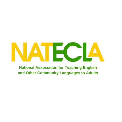 Logo for NATECLA featuring bold yellow and green lettering. "NATECLA" is in yellow with a stylised "A" and "C," and the full name of the association is written in green below the acronym.