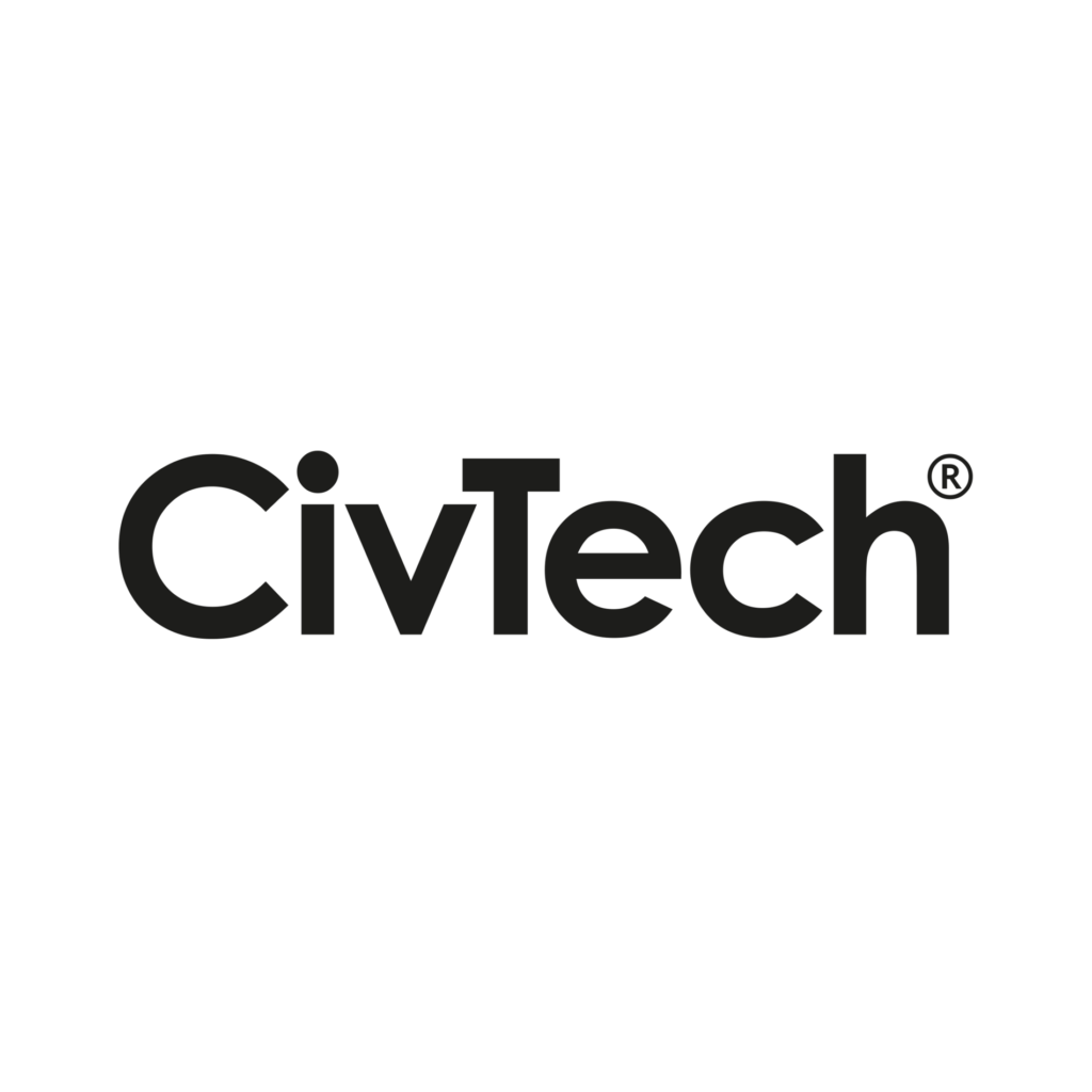 Logo for CivTech with the organisation name in black lettering with the registered trademark symbol. Logo as example of VeryConnect mentoring software customer.