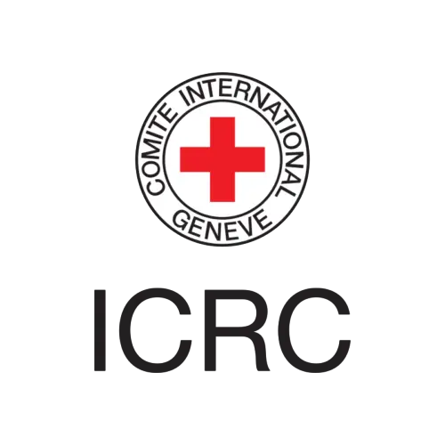 The logo of the International Committee of the Red Cross (ICRC) consisting of a red cross emblem on a white background, encircled by the text "Comite International Geneve"