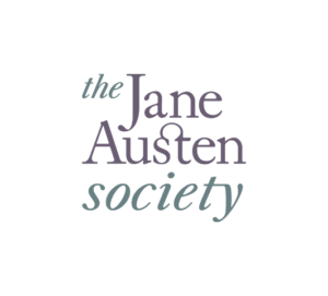 Logo of The Jane Austen Society, featuring the societies name written purple and grey.