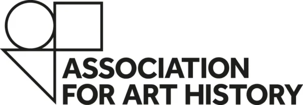 Logo for Association for Art History featuring circle, triangle and square outlines accompanied by the organisations name. Logo is positioned to represent VeryConnect membership management software customer