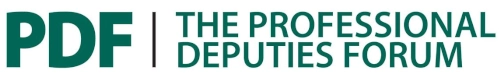 Logo for The Professional Deputies Forum with link to their membership website.