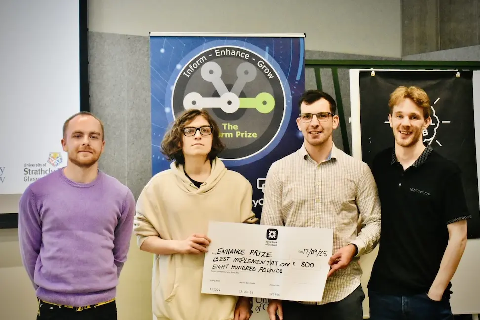 !Mature Students team winning the Enhance Prize