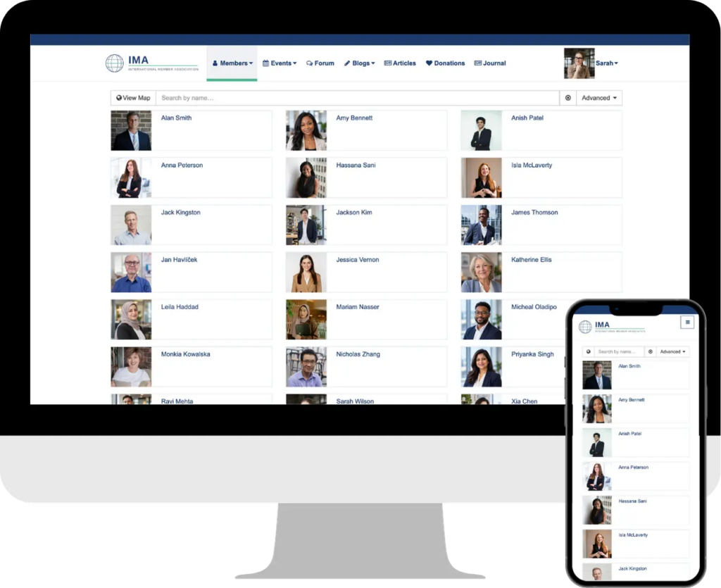 Image shows individual member directory VeryConnect